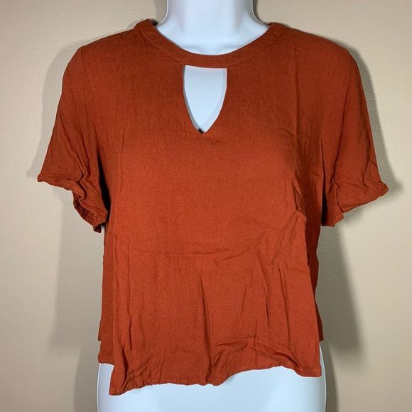 (2 for $20) Elodie Rust Orange Blouse Size S   V#57 - Picture 2 of 6